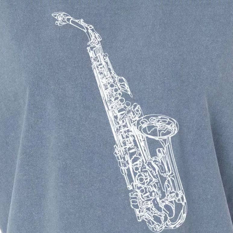 Tenor Saxophone Jazz Music Saxophonist Funny Gift Garment-Dyed Women's Muscle Tee