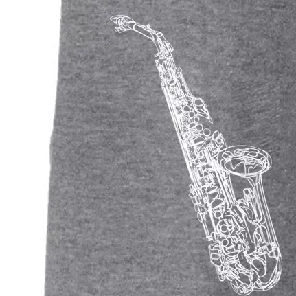 Tenor Saxophone Jazz Music Saxophonist Funny Gift Doggie 3-End Fleece Hoodie