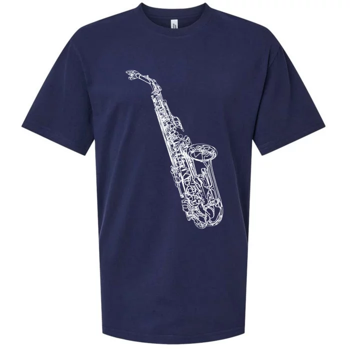 Tenor Saxophone Jazz Music Saxophonist Funny Gift Sueded Cloud Jersey T-Shirt