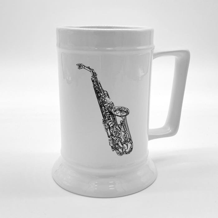 Tenor Saxophone Jazz Music Saxophonist Funny Gift Front & Back Beer Stein