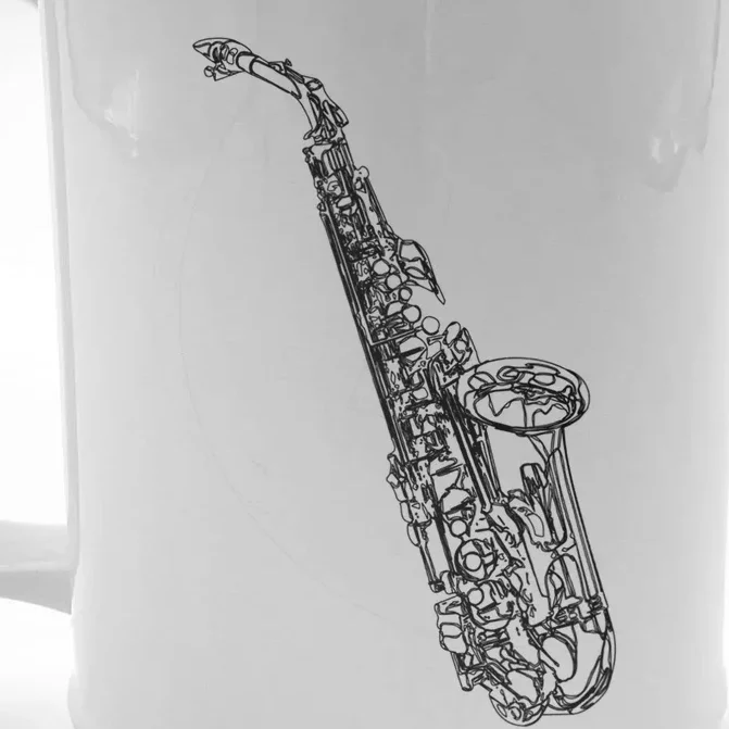 Tenor Saxophone Jazz Music Saxophonist Funny Gift Front & Back Beer Stein