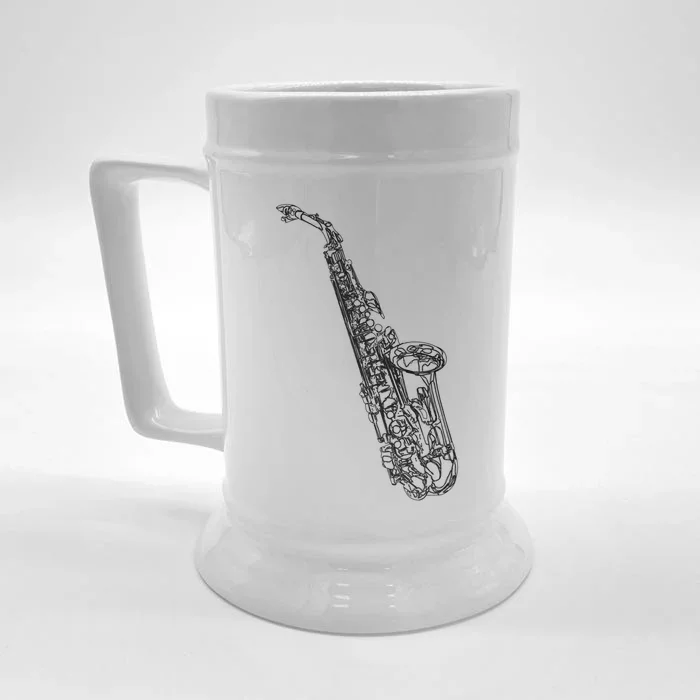 Tenor Saxophone Jazz Music Saxophonist Funny Gift Front & Back Beer Stein