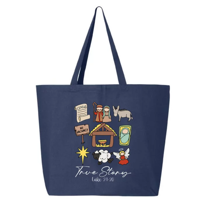 True Story Jesus Christmas Nativity Scene Christian 25L Jumbo Tote