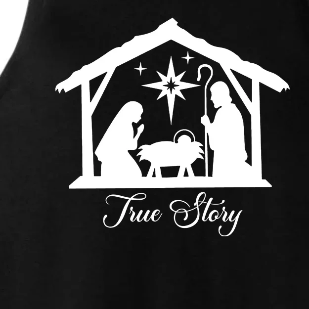 True Story Jesus Christmas Ladies Tri-Blend Wicking Tank