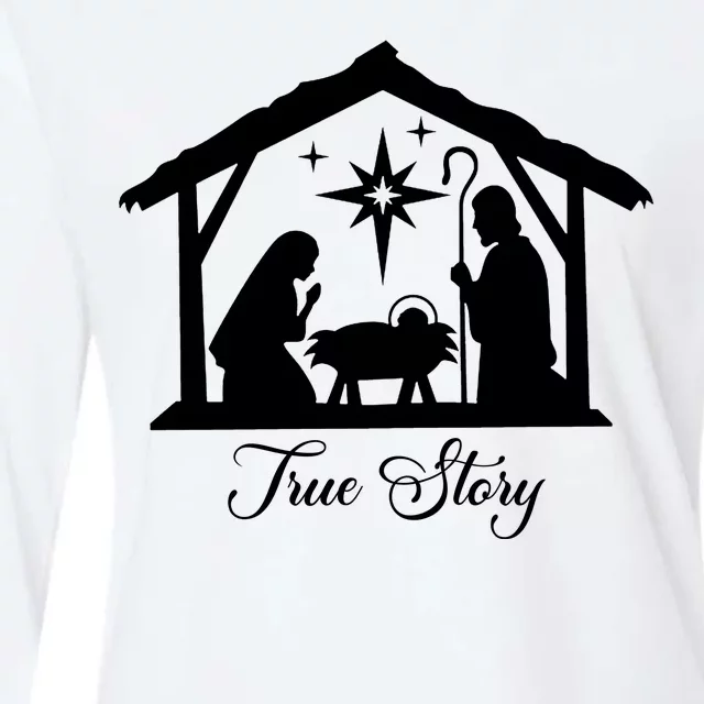 True Story Jesus Christmas Womens Cotton Relaxed Long Sleeve T-Shirt