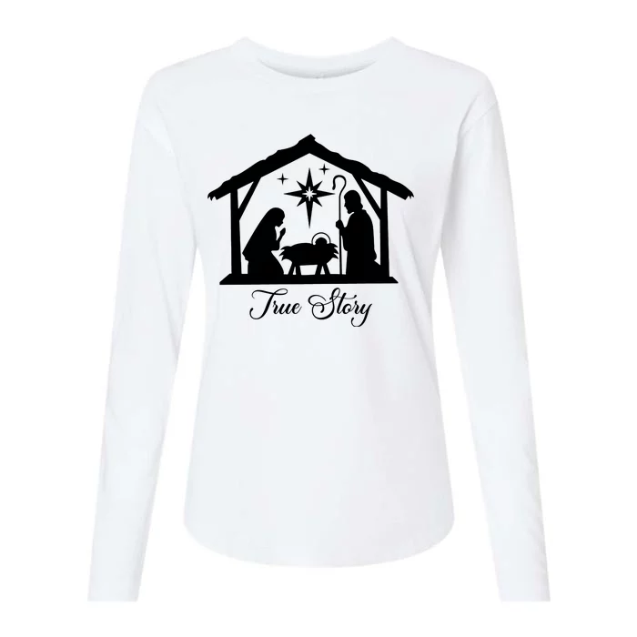 True Story Jesus Christmas Womens Cotton Relaxed Long Sleeve T-Shirt