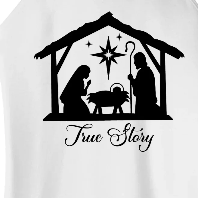 True Story Jesus Christmas Women’s Perfect Tri Rocker Tank