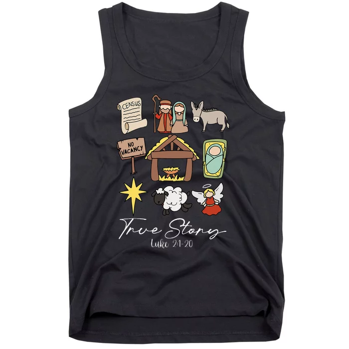 True Story Jesus Christmas Nativity Scene Christian Tank Top