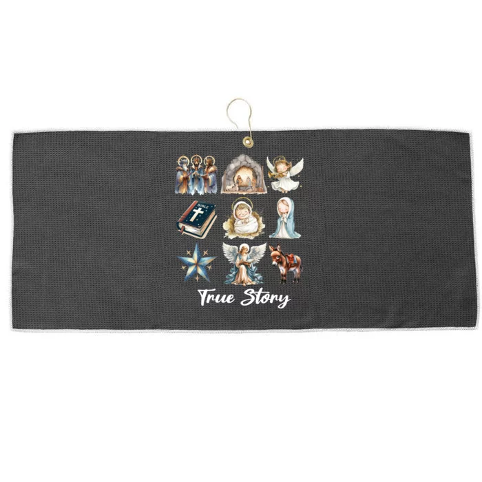 True Story Jesus Coquette Nativity Christmas Christian Large Microfiber Waffle Golf Towel