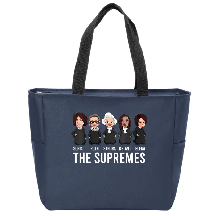 THE SUPREMES Ketanji Brown Jackson RBG Sotomayor Cute Zip Tote Bag