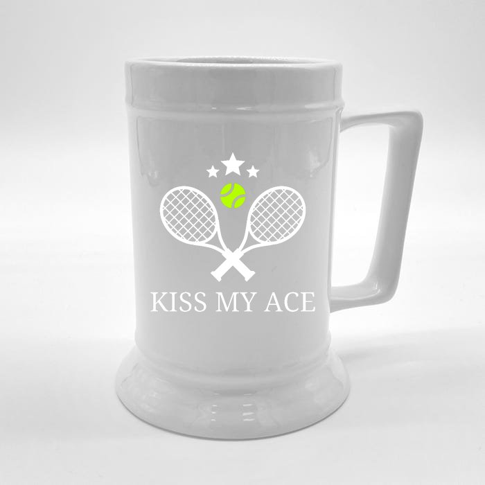 Tennis Shirts, Kiss My Ace Funny Cute Sports Gift Front & Back Beer Stein