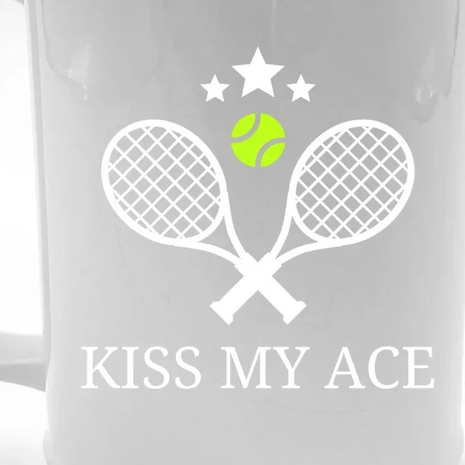 Tennis Shirts, Kiss My Ace Funny Cute Sports Gift Front & Back Beer Stein