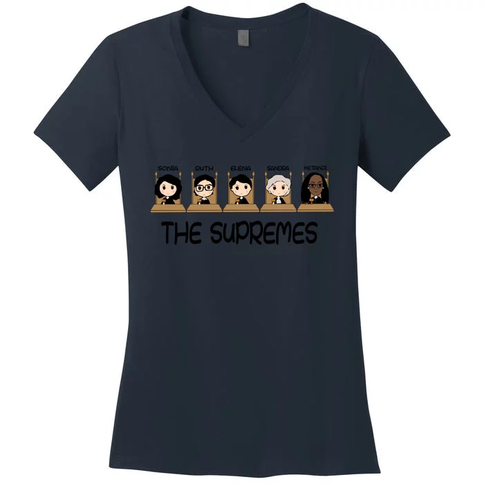 THE SUPREMES Ketanji Brown Jackson RBG Sotomayor Cute Women's V-Neck T-Shirt