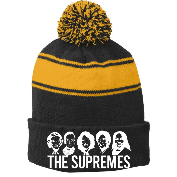 The Supremes KBJ Stripe Pom Pom Beanie