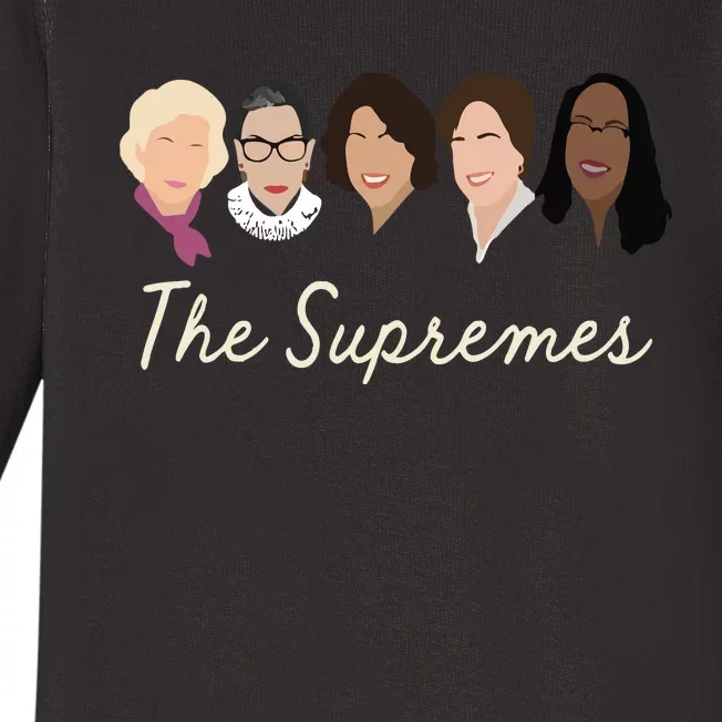 The Supremes Ketanji Brown Jackson Rbg Sotomayor Cute Baby Long Sleeve Bodysuit