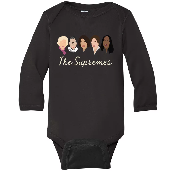 The Supremes Ketanji Brown Jackson Rbg Sotomayor Cute Baby Long Sleeve Bodysuit