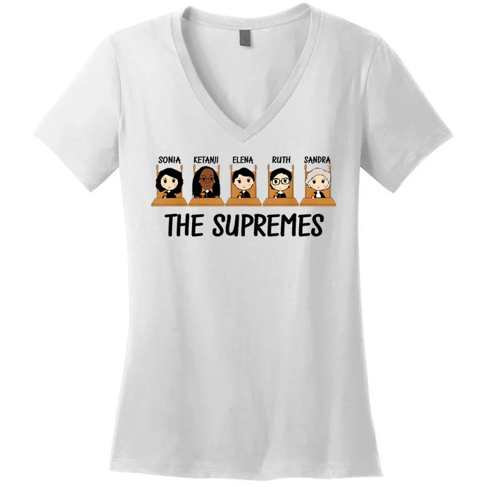 THE SUPREMES Ketanji Brown Jackson RBG Elena Sandra Ruth Sonia Women's V-Neck T-Shirt