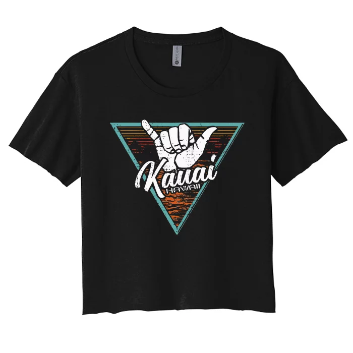 Tropical Shaka Kauai Hawaii Kauai Hi Women's Crop Top Tee