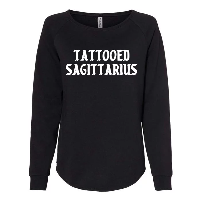 Tattooed Sagittarius Kawaii Goth Tattoo Aesthetic Horoscope Gift Womens California Wash Sweatshirt