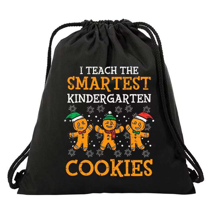 Teach Smartest Kindergarten Cookies Teacher Christmas Xmas Drawstring Bag