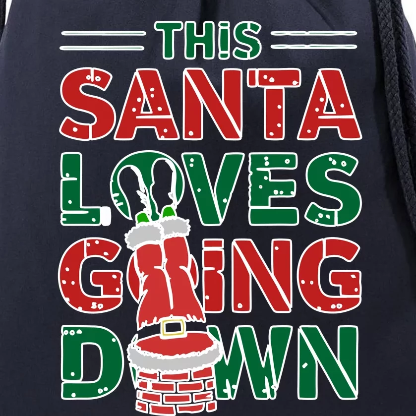 This Santa Loves Going Down Funny Drawstring Bag