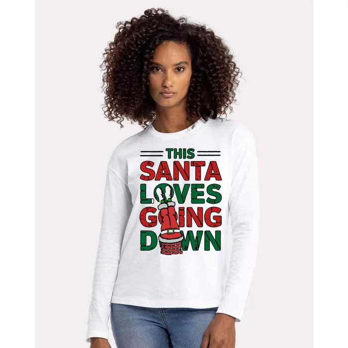 This Santa Loves Going Down Funny Womens Cotton Relaxed Long Sleeve T-Shirt