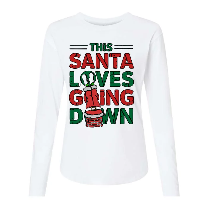 This Santa Loves Going Down Funny Womens Cotton Relaxed Long Sleeve T-Shirt