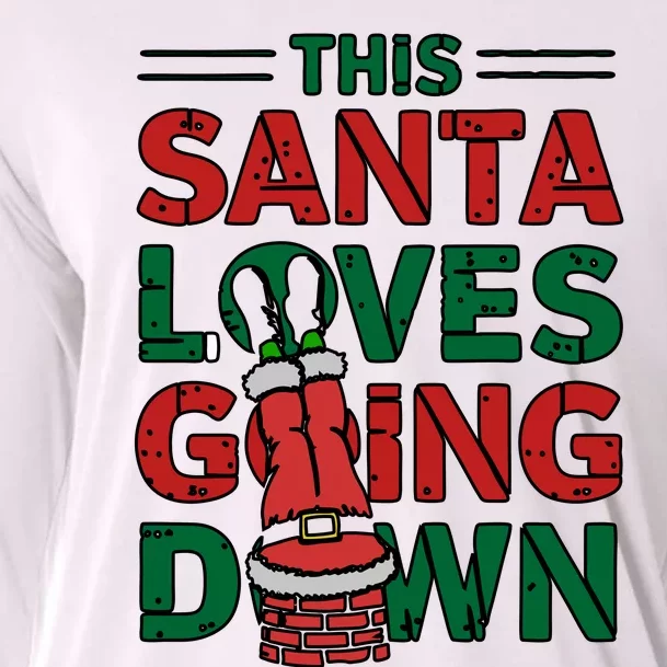 This Santa Loves Going Down Funny Cooling Performance Long Sleeve Crew