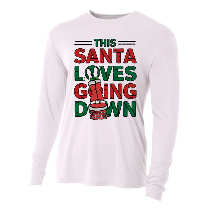 This Santa Loves Going Down Funny Cooling Performance Long Sleeve Crew