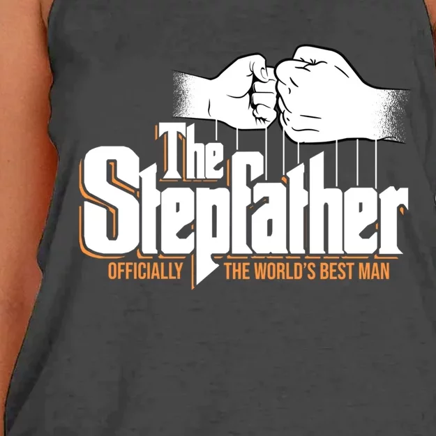 The Stepfather Ly The Worlds Best Fathers Day Gift Women's Knotted Racerback Tank