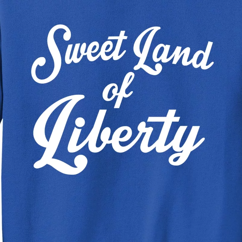 Trendy Sweet Land Of Liberty Text Gift Sweatshirt