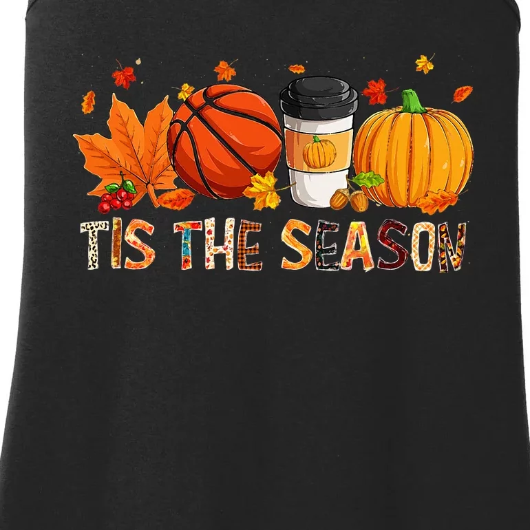 The Season Leopard Pumpkin Basketball Halloween Fall Leaf Ladies Essential Tank