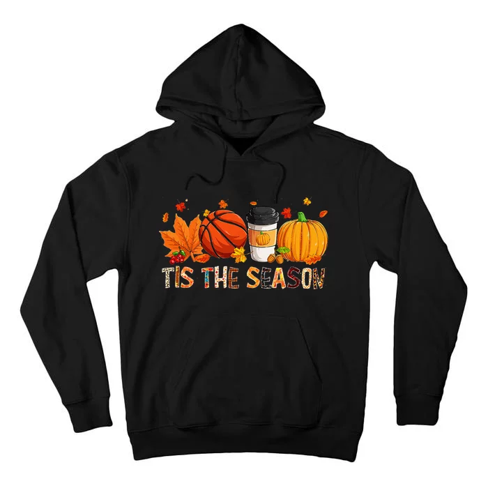 The Season Leopard Pumpkin Basketball Halloween Fall Leaf Tall Hoodie