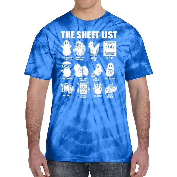 The Sheet List Halloween Funny Boo Sheet Ghost Halloween Tie-Dye T-Shirt