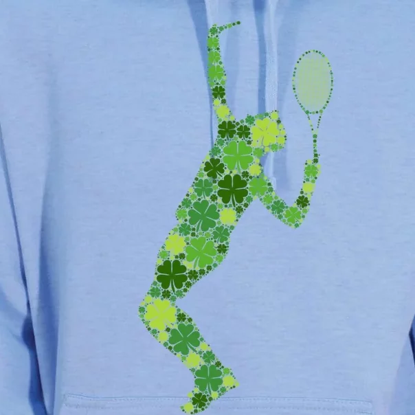 Tennis Serve Lucky Green Shamrock Clover Cool Gift St Patricks Day Gift Unisex Surf Hoodie