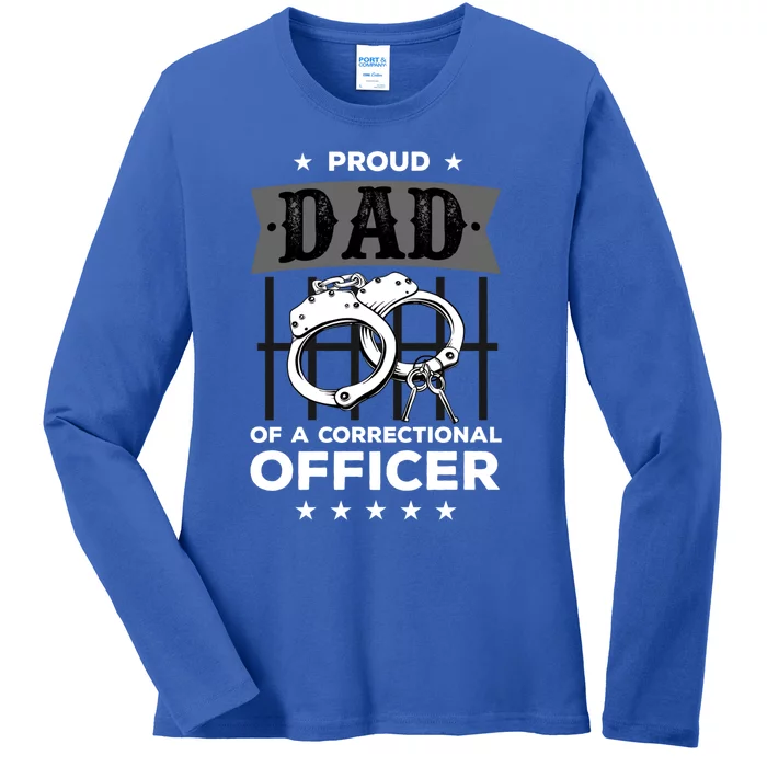 Thin Silver Line Flag For Correctional Officer Proud Dad Cute Gift Ladies Long Sleeve Shirt