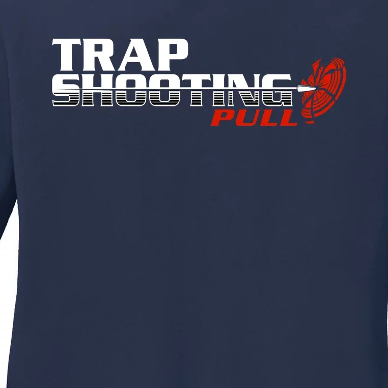 Trap Shooting Logo Ladies Long Sleeve Shirt