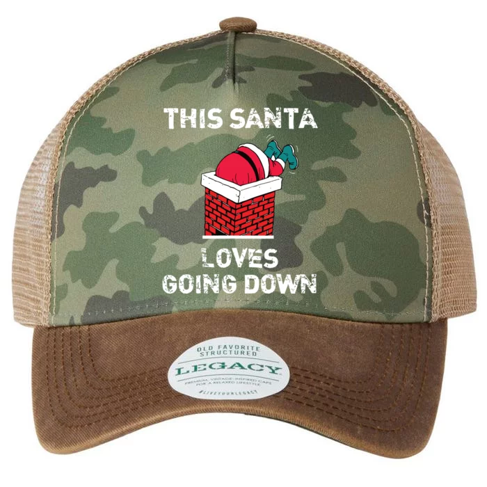 This Santa Loves Going Down Funny Christmas Legacy Tie Dye Trucker Hat