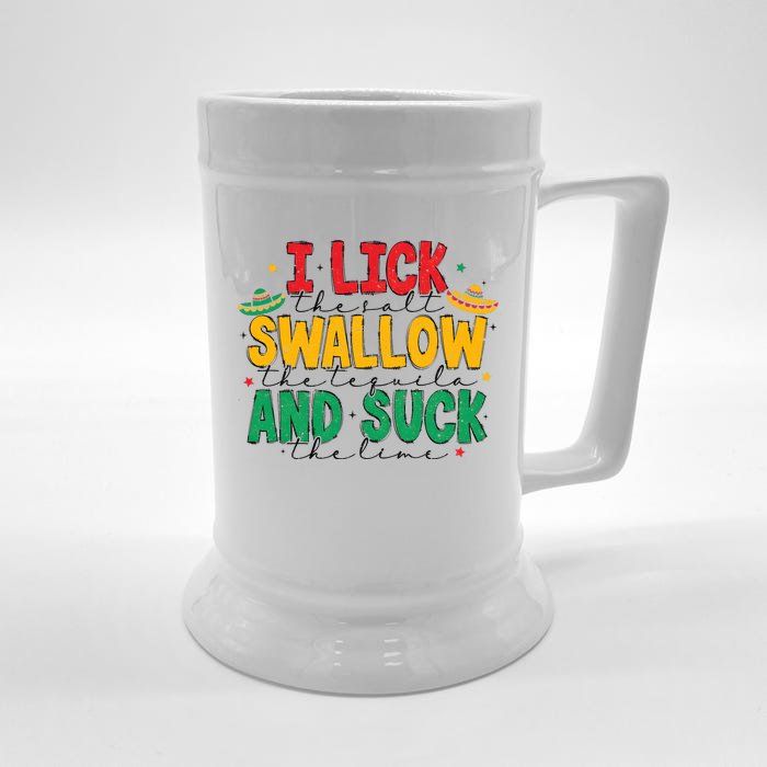 Tequila Shot Lick Cinco De Mayo Front & Back Beer Stein