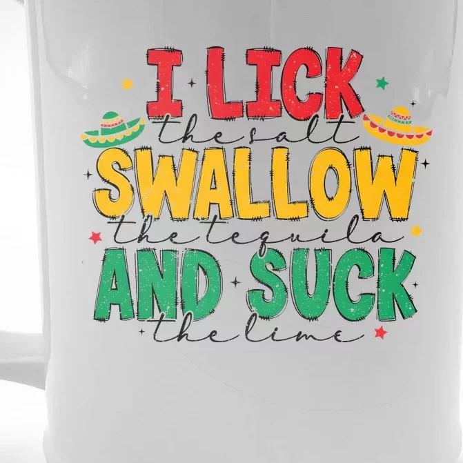 Tequila Shot Lick Cinco De Mayo Front & Back Beer Stein