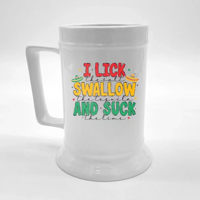 Tequila Shot Lick Cinco De Mayo Front & Back Beer Stein