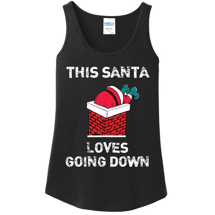 This Santa Loves Going Down Funny Christmas Ladies Essential Tank