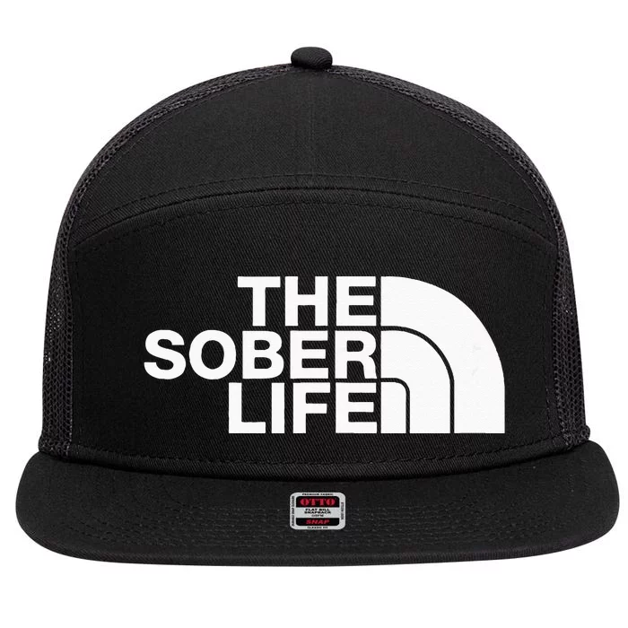 The Sober Life NA AA Sober Recovery 7 Panel Mesh Trucker Snapback Hat