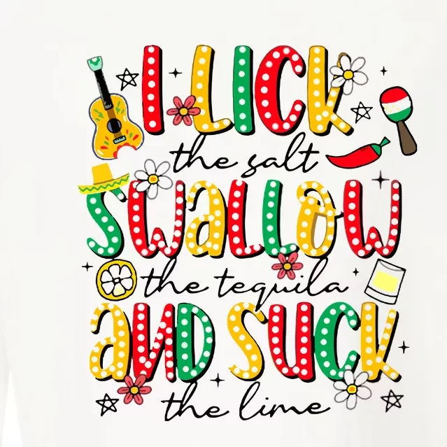 Tequila Shot Lick Cinco De Mayo Mexican Cropped Pullover Crew