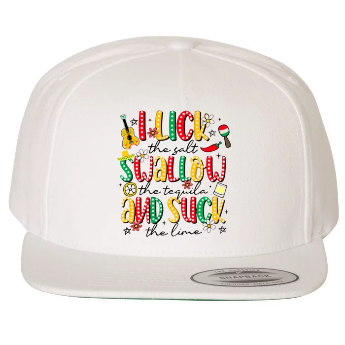 Tequila Shot Lick Cinco De Mayo Mexican Wool Snapback Cap