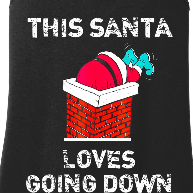 This Santa Loves Going Down Funny Christmas Ladies Essential Tank