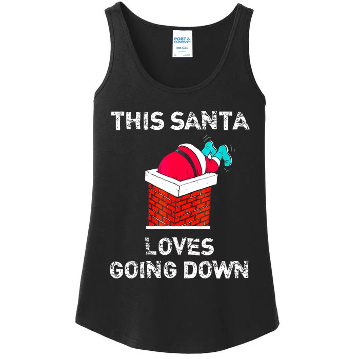 This Santa Loves Going Down Funny Christmas Ladies Essential Tank