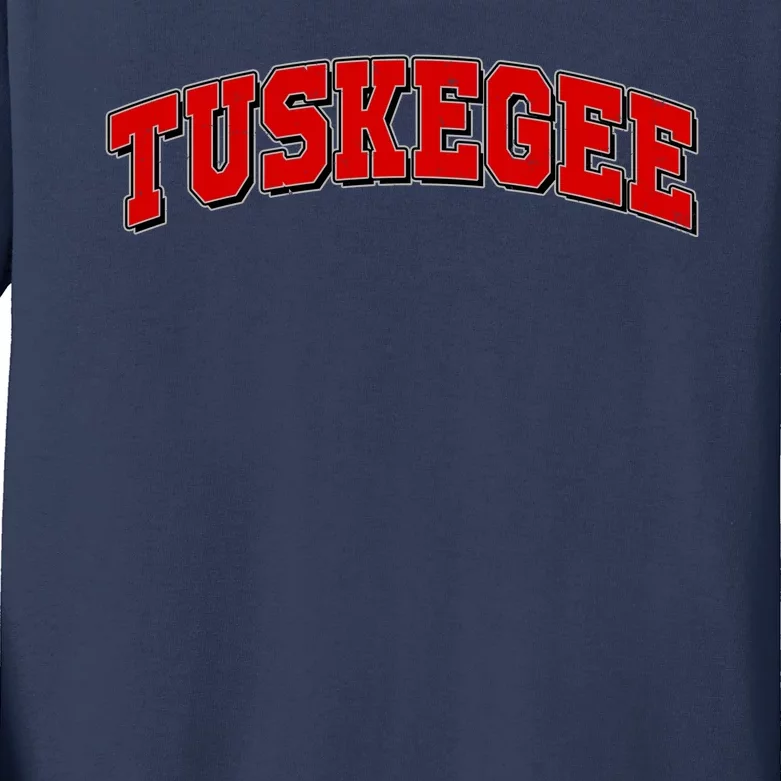 Tuskegee Sporty Logo Kids Long Sleeve Shirt