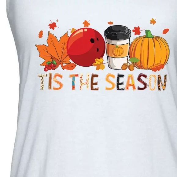 The Season Leopard Pumpkin Bowling Halloween Fall Leaf Ladies Essential Flowy Tank