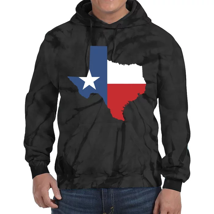 Texas State Lone Star Flag Map Tie Dye Hoodie